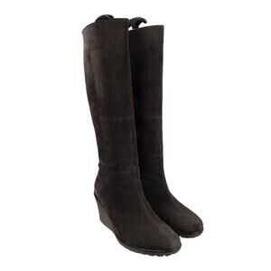 Gabor Shoes Womens 10 Wedge Boots Suede Knee High Zip Fashion Rinkata Patchwork